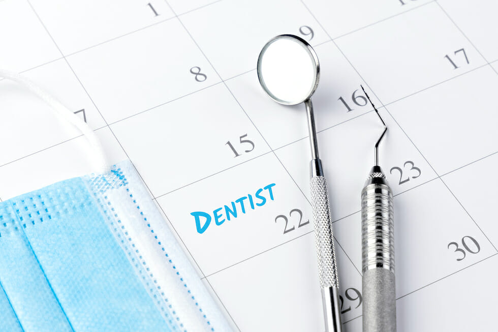 dental tools and calendar